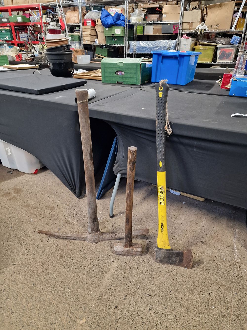 Lot 546: Pick Axe, Sledgehammer and Felling Axe COLLECTION ONLY