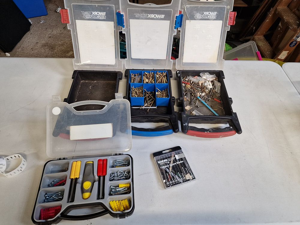 Lot 580: Mixed Selection of Fixings in Storage Cases