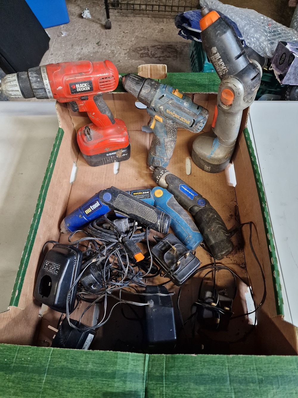 Lot 583: Selection of Cordless Drills and Various Chargers UNTESTED