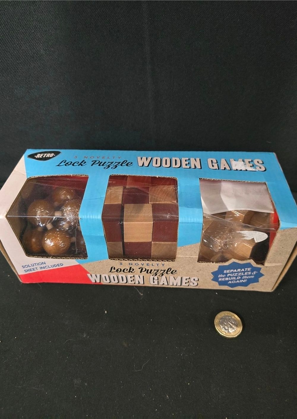 Lot 599: Brand new 3 novelty wooden lock puzzles games