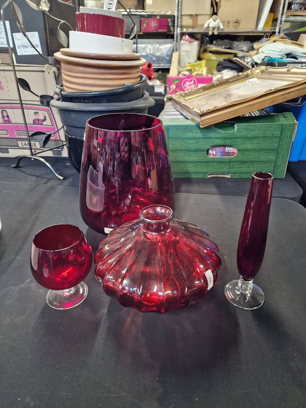 Lot 644: Selection of Cranberry Glass COLLECTION ONLY