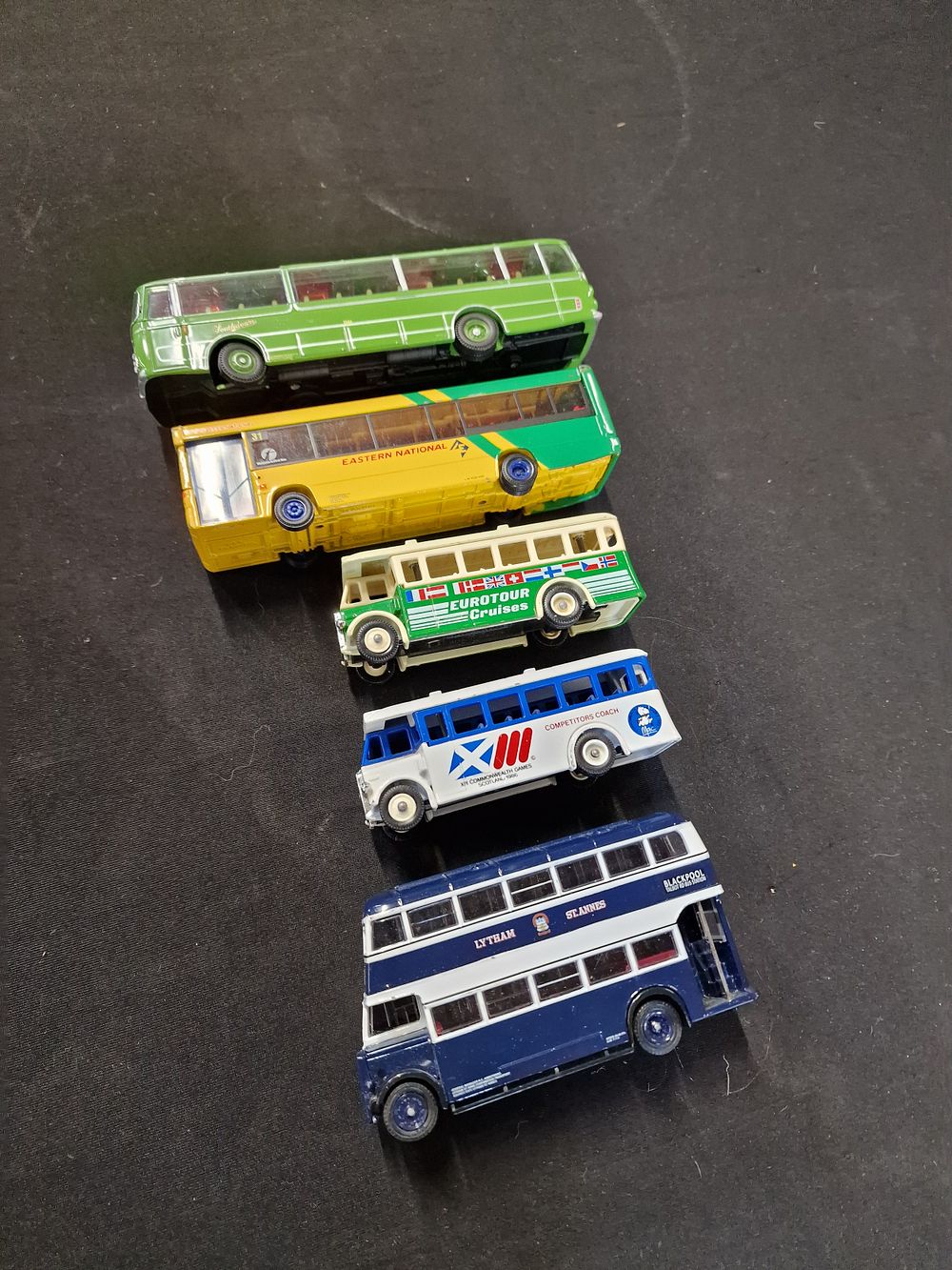 Lot 648: Selection of Vintage Toy Buses Play Worn