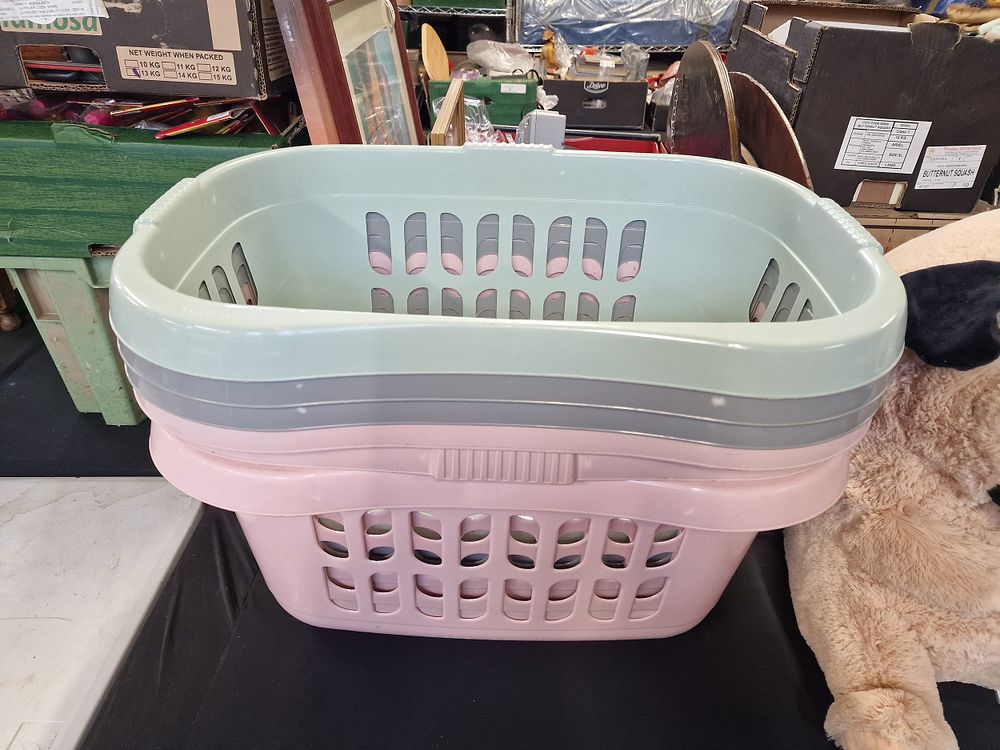 Lot 653: Six Plastic Laundry Baskets COLLECTION ONLY