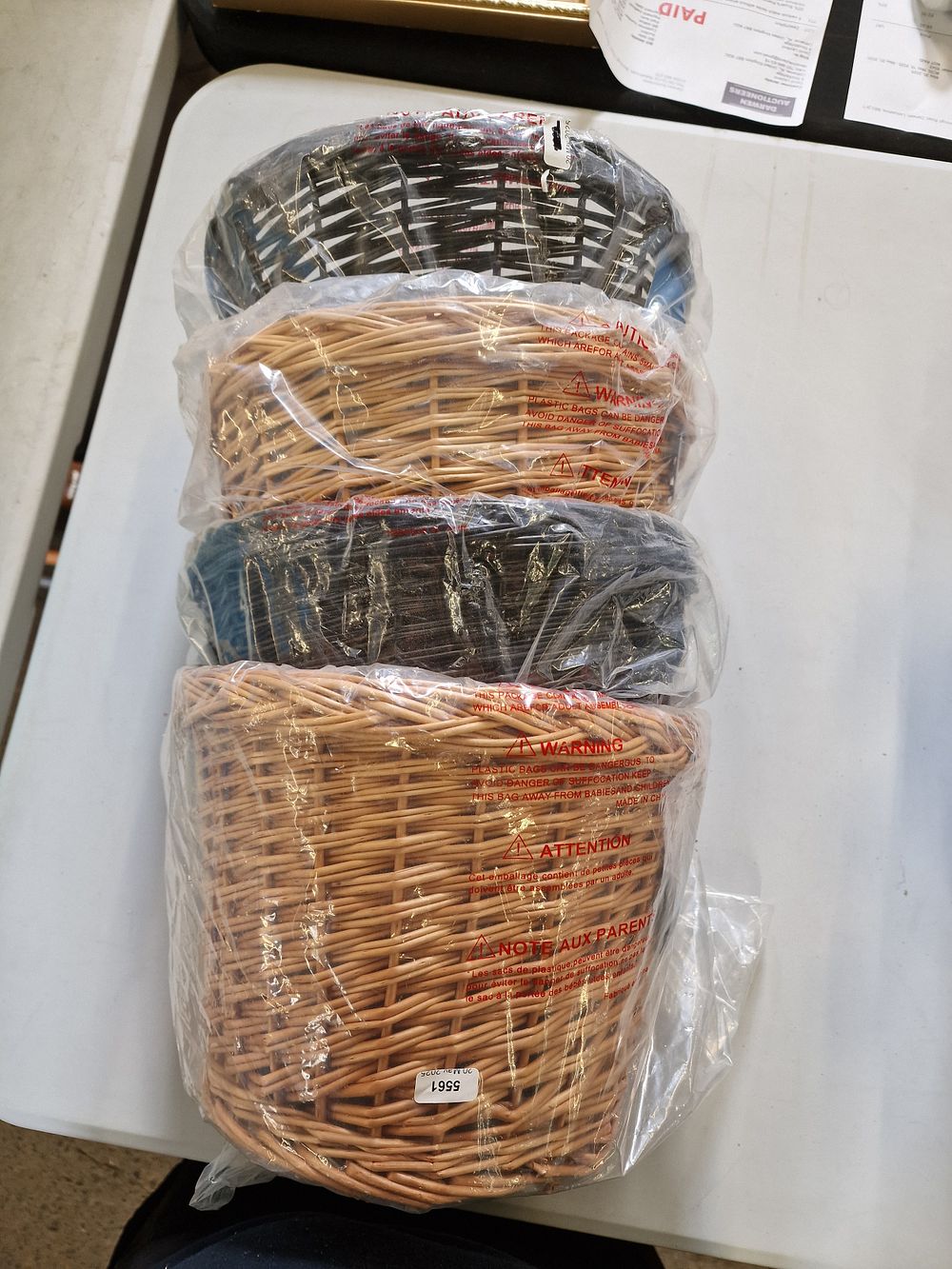 Lot 675: Four Brand New Bicycle Baskets