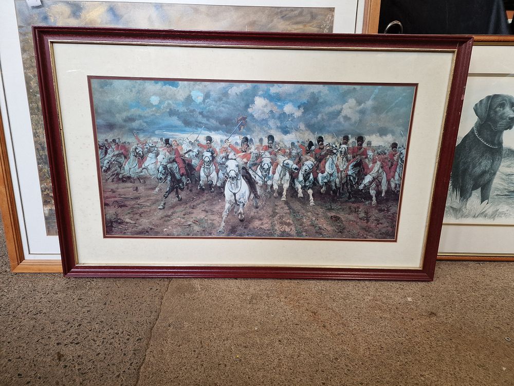 Lot 679: Framed Print of the Charge of the Calvery...