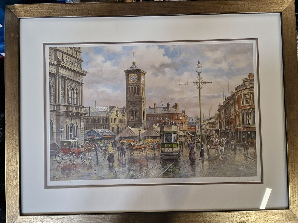 Lot 680: Framed Signed Limited Edition Print of Market Day...