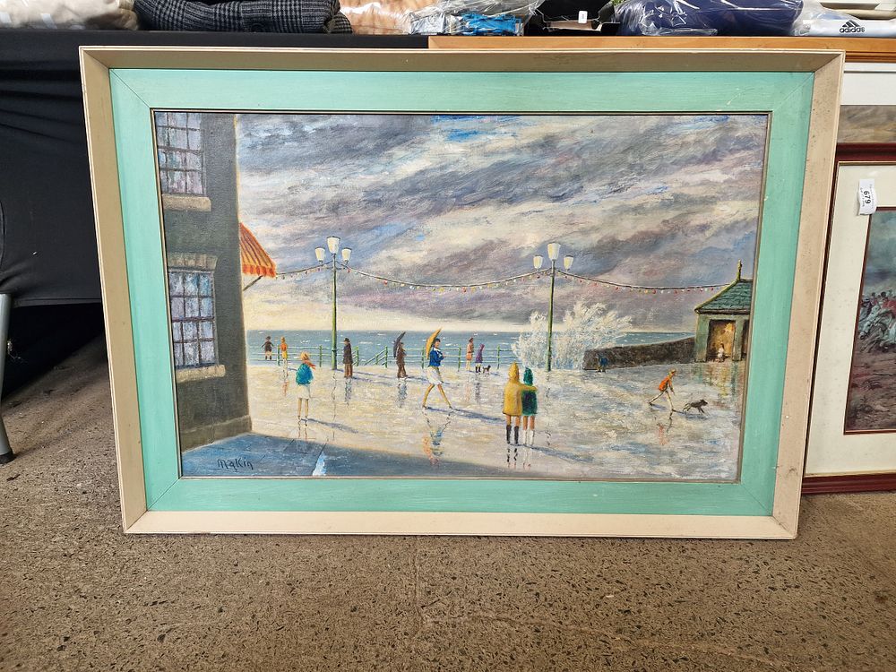 Lot 681: Original Framed Oil Painting of Summer 74 by...