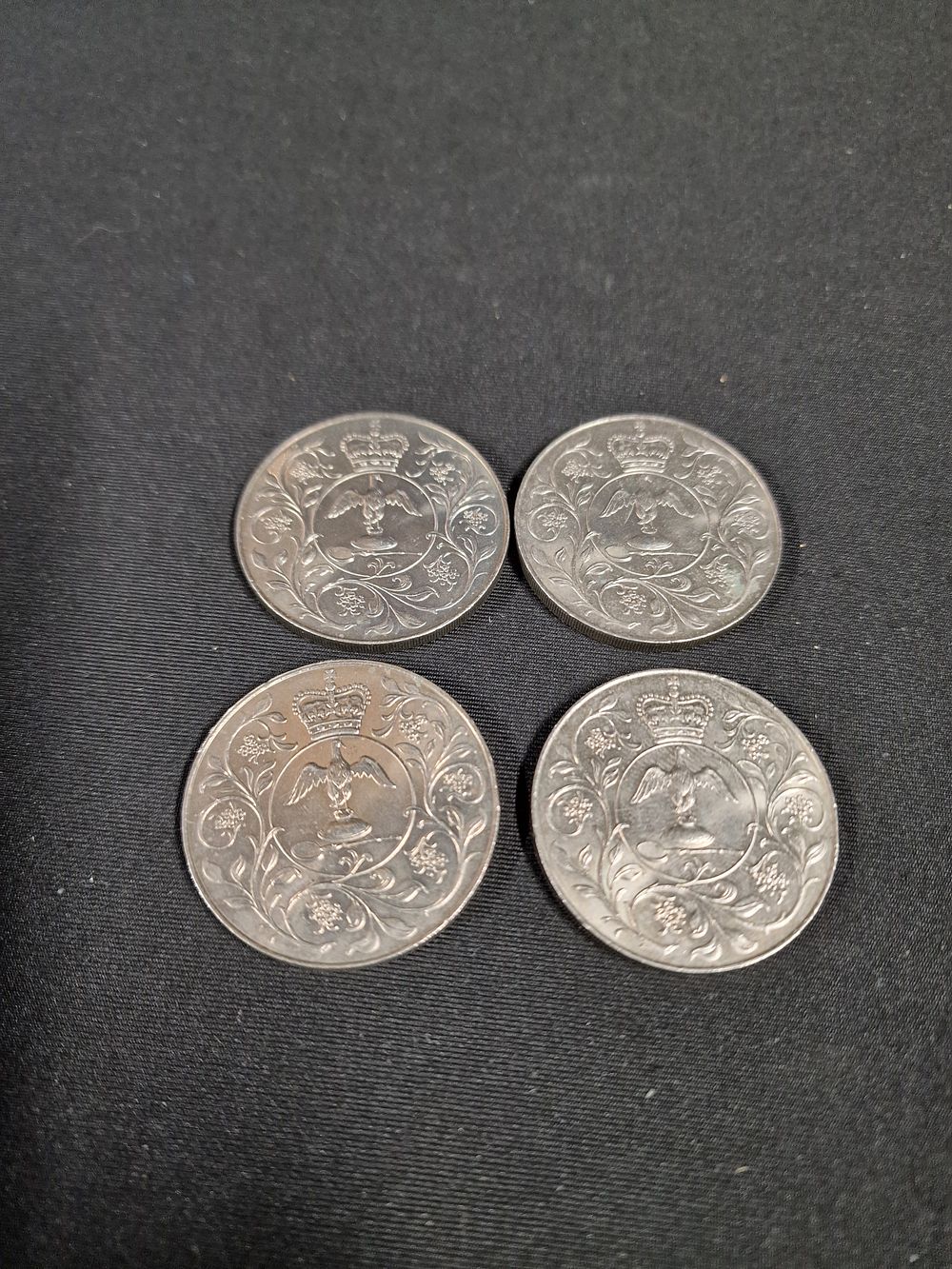Lot 555: Four Vintage British 1977 Crown Coins