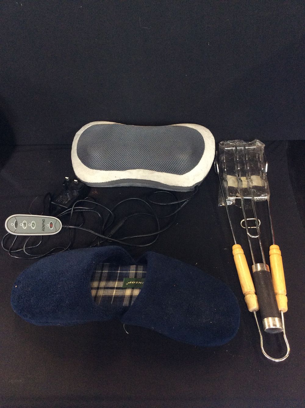 Lot 581: Renpho Pillow Massager,Pair of Men’s Slippers Size 9...