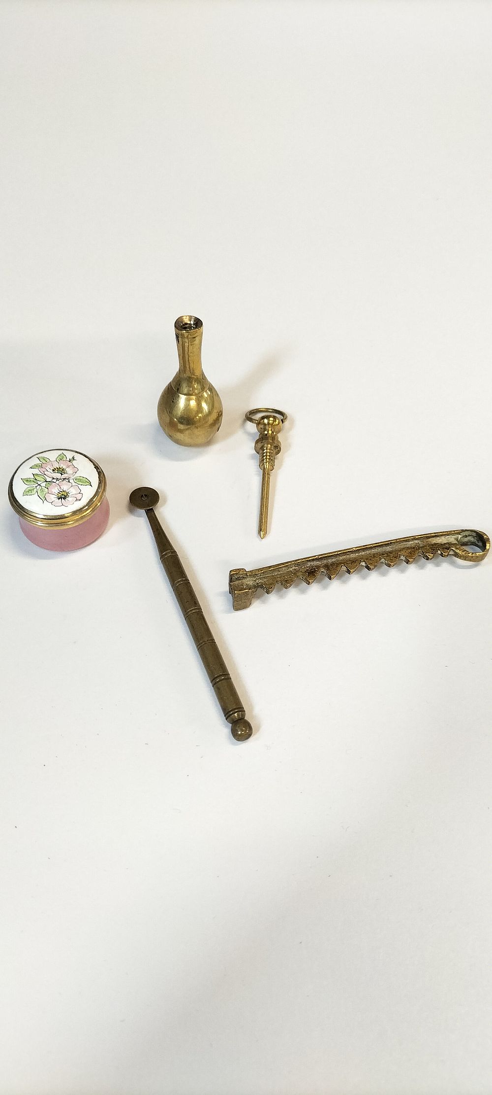 Lot 599: Mixed lot including a Brass Perfume Bottle,