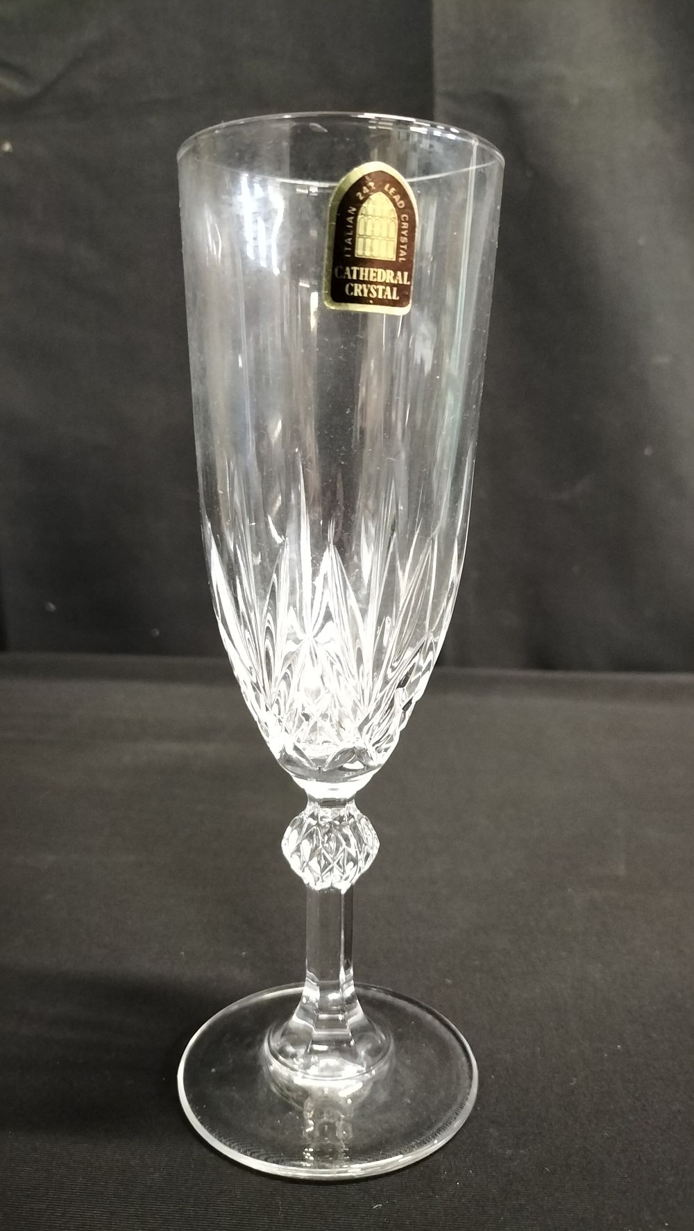 Lot 613: Cathedral Lead Crystal Flute Glass