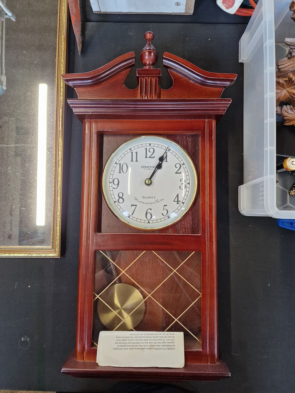 Lot 634: Constant Quartz Wall Clock with Westminster Chime Battery...