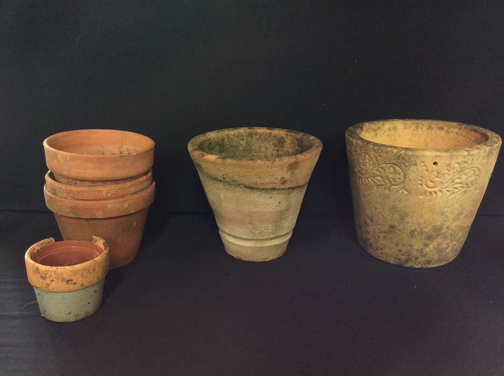 Lot 637: 6 Various Sized Terracotta Plant Pots