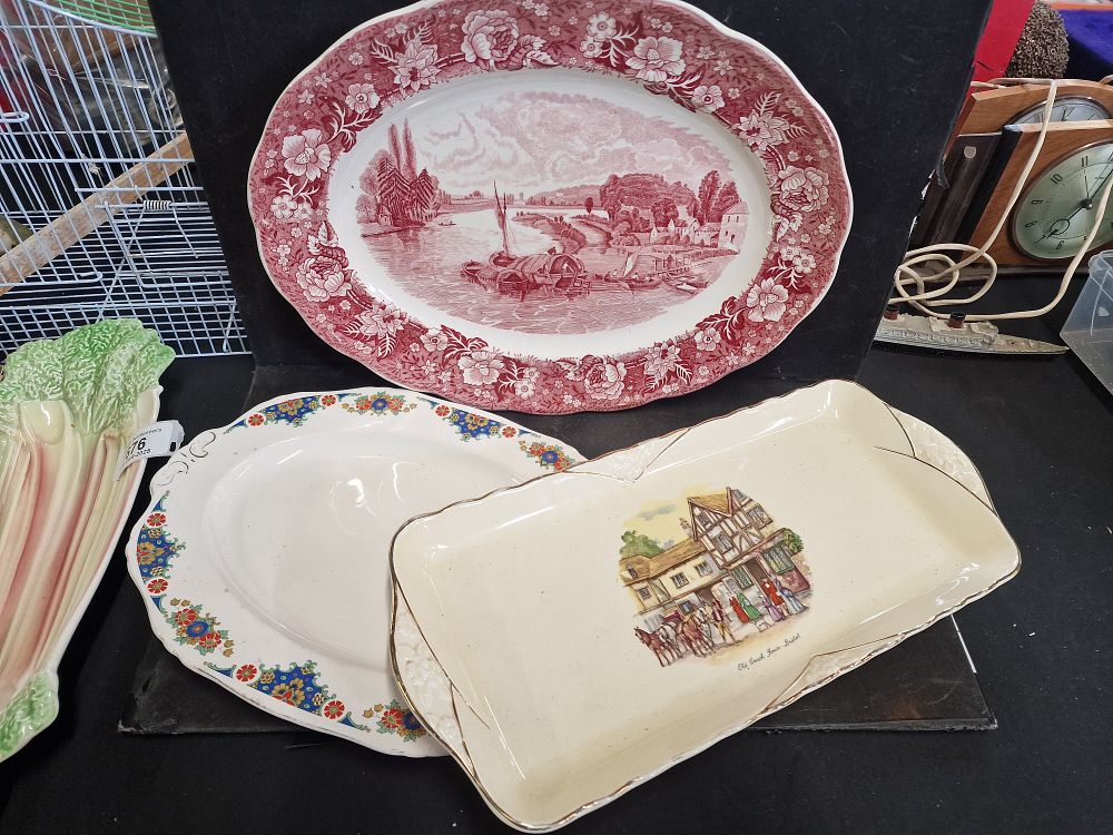 Lot 677: Three Vintage Plates inc Crown Devon, Alfred Meakin and Palissy Pottery