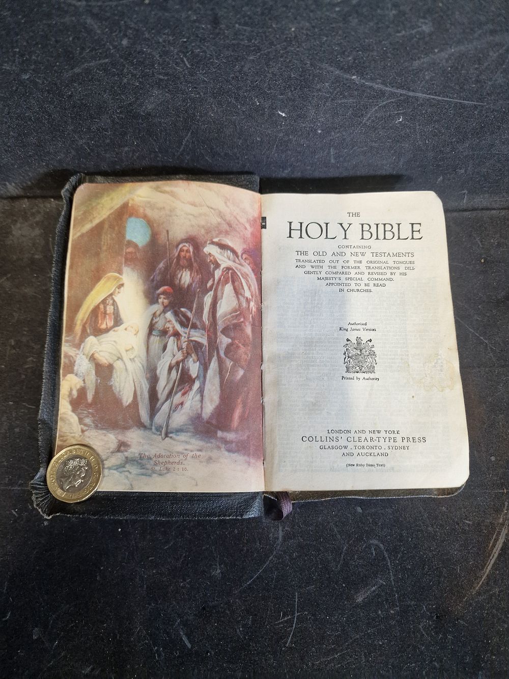 Lot 689: Vintage Holy Bible. Gifted Locally in 1949