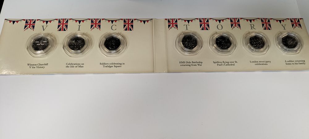 Lot 156: Six Silver Plated Fifty Pence Coins Collection.Celebrating the...