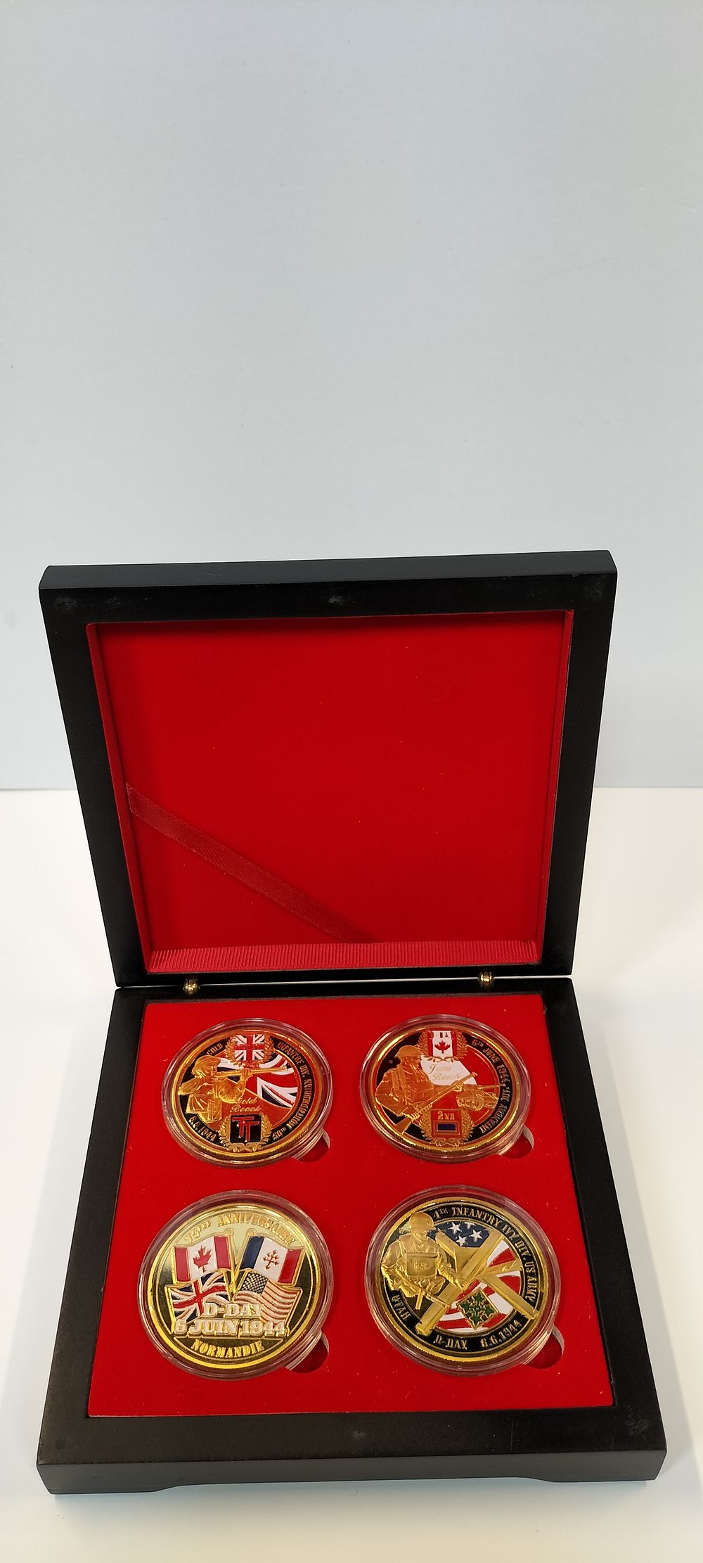 Lot 159: D-Day 75 th Anniversary Four Gold Plated Coin...