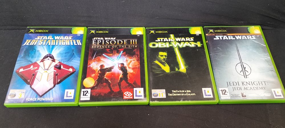 Lot 164: Four X-Box Games. Star Wars Jedi Fighter, Episode...