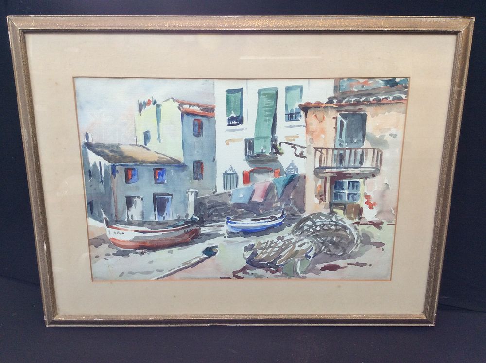 Lot 197: Framed Water Colour of a Harbour Scene Artist...