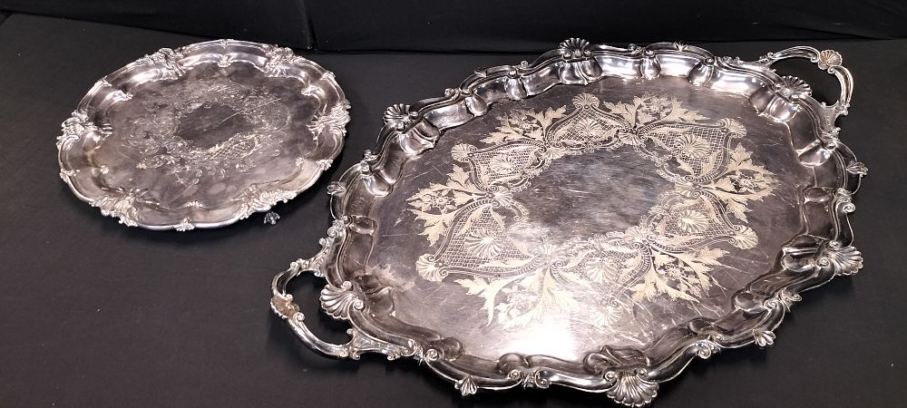 Lot 210: Mackay Dundee Scottish Silver Plated Serving Tray on...