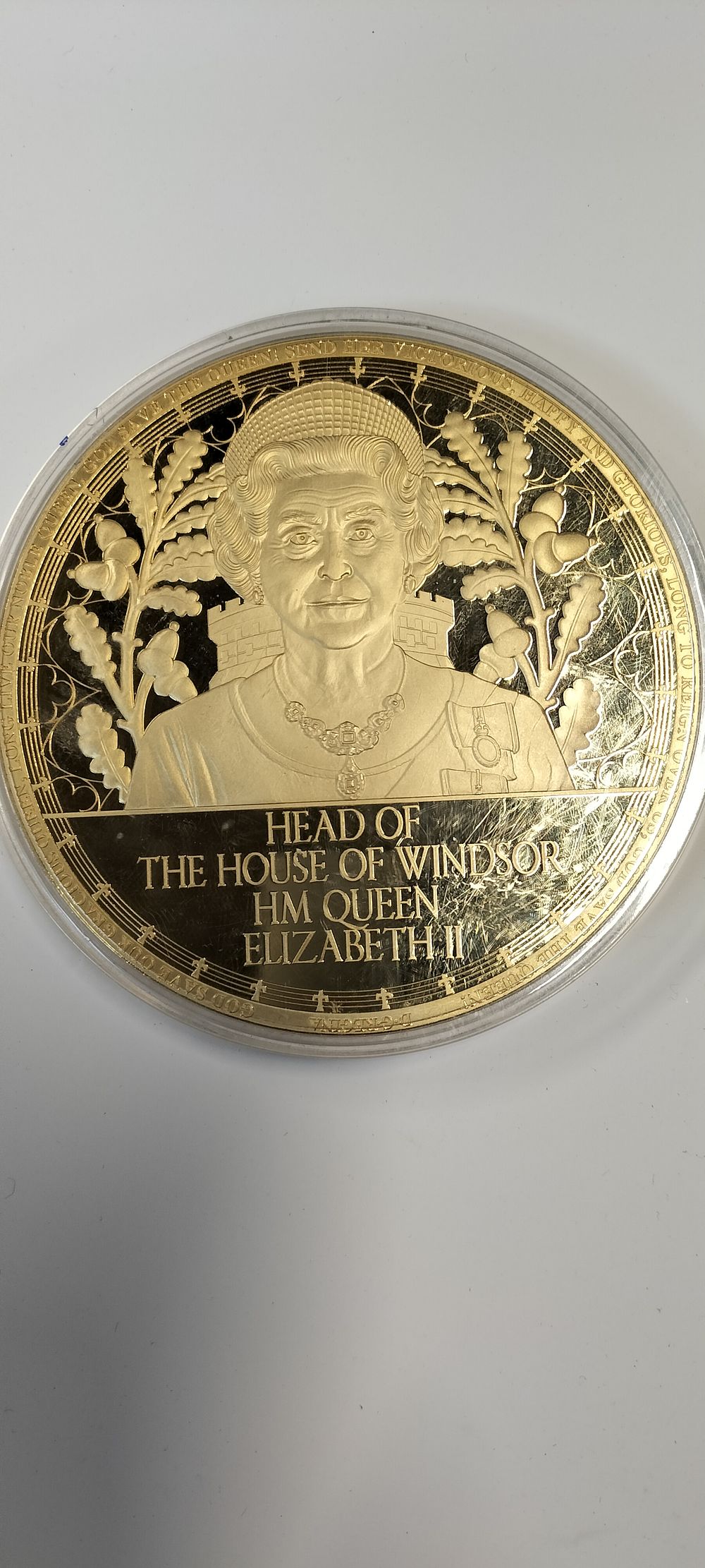 Lot 214: Large 100mm Gold Plated Coins Celebrating the Historic...