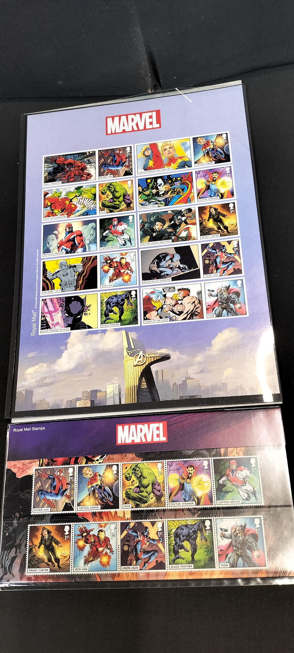 Lot 220: Marvel First Day Cover Stamps including Marvel Press...