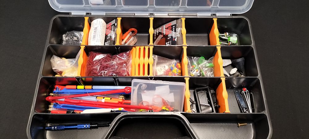 Lot 232: Kings Mann Organiser Containing Various Fishing Items