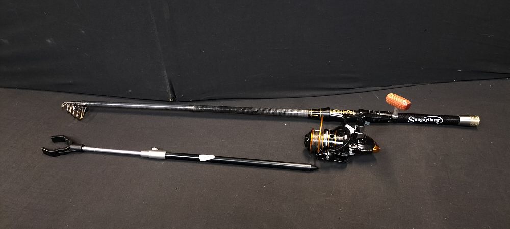 Lot 236: Extendable Sougayilang Fishing Rod And Reel and Rod...