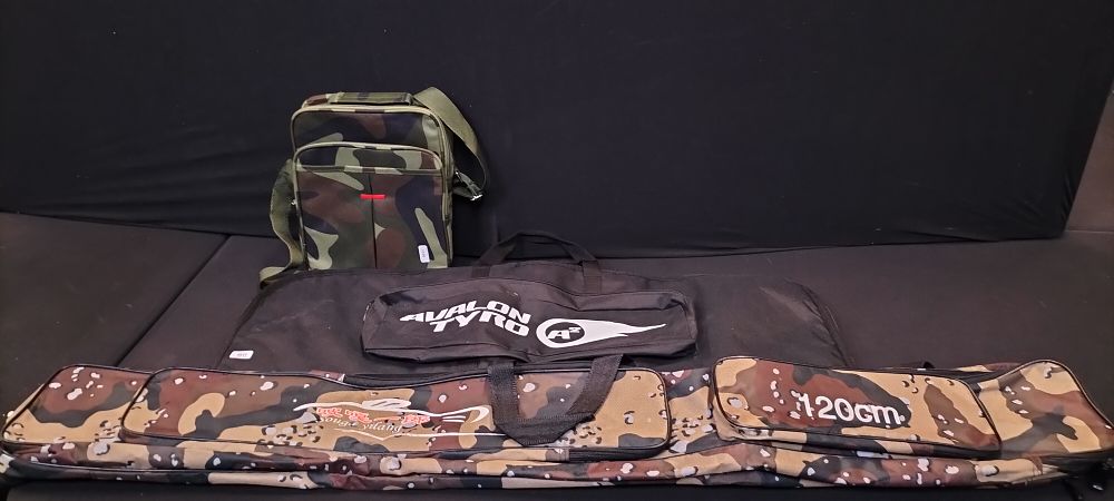 Lot 237: Two Fishing Bags and a Camo Cross Body...