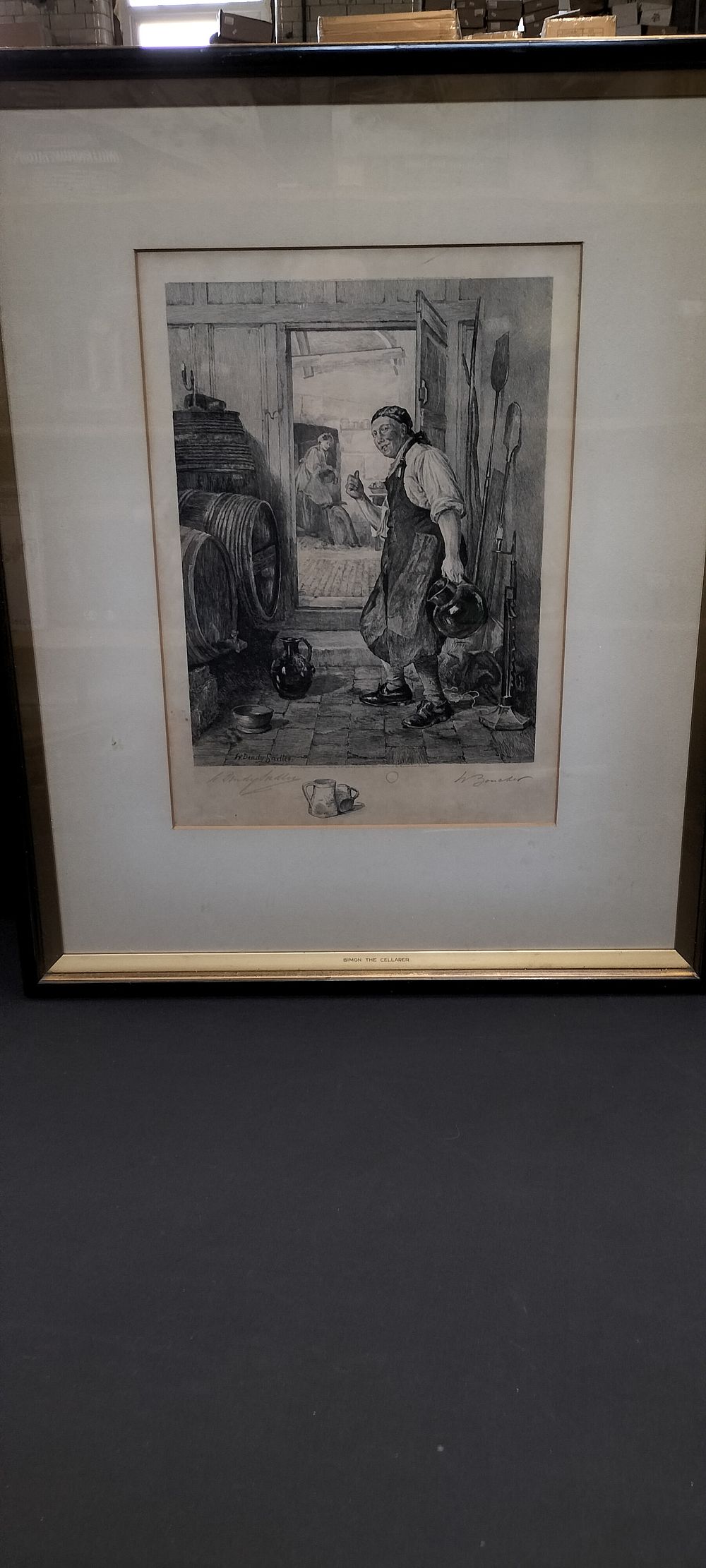 Lot 248: Framed Black and White Lithograph of Simon the...