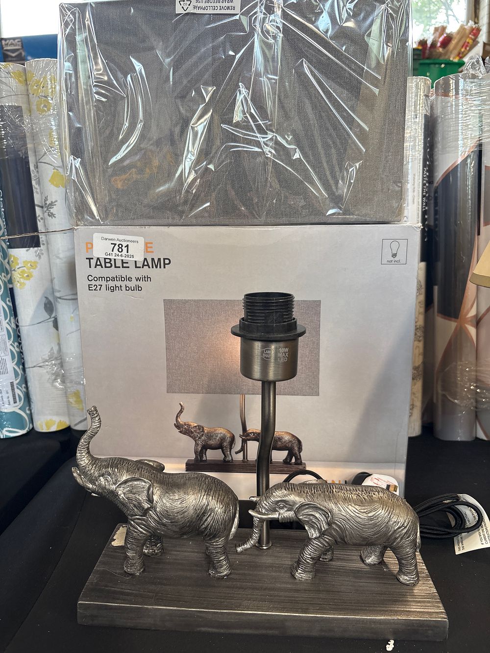 Lot 781: Boxed pasithee elephant table lamp