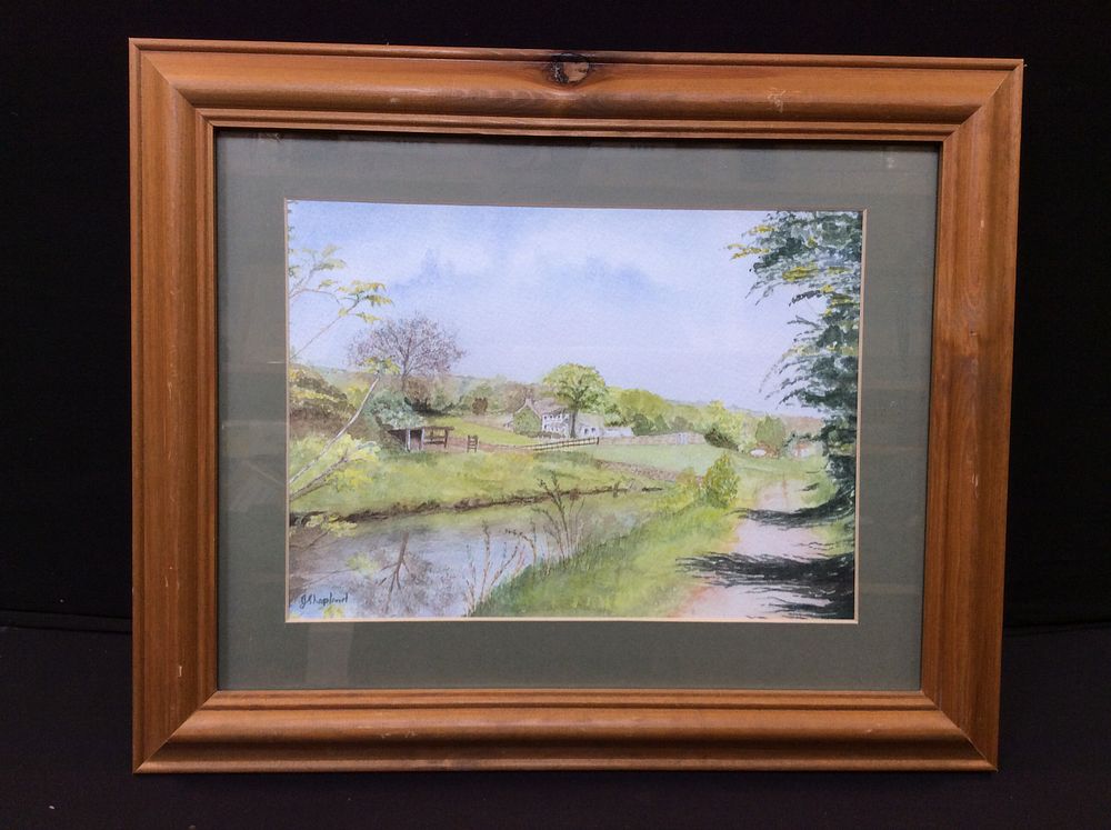 Lot 551: Wood Framed Water Colour By J.Shapland. Measures Approx...