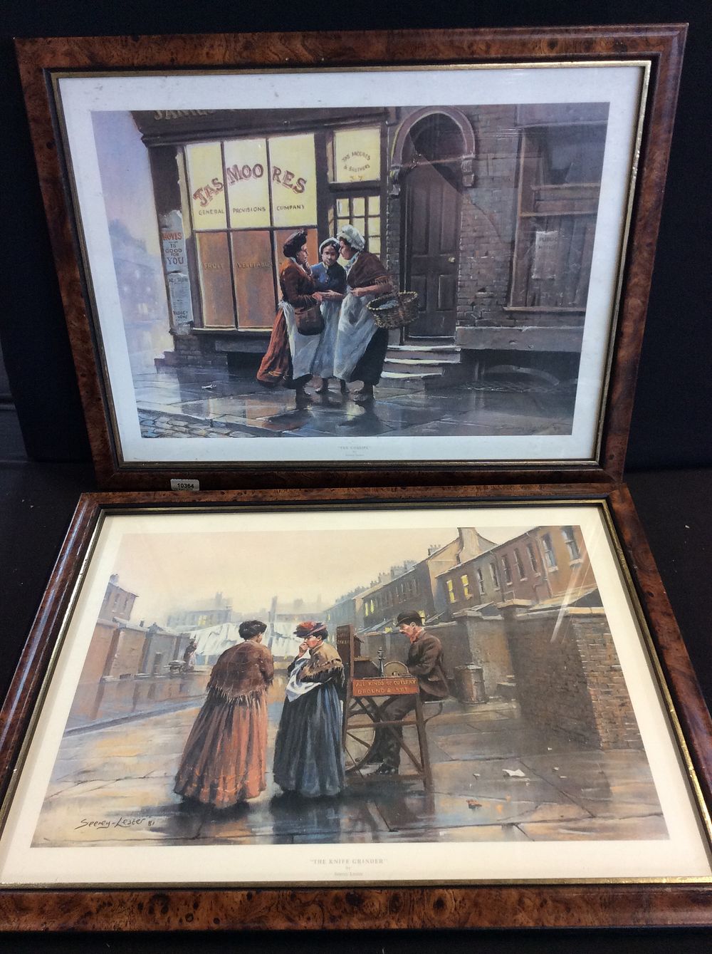Lot 598: Two vintage pictures - The Grinder and The Gossips 47x37cm