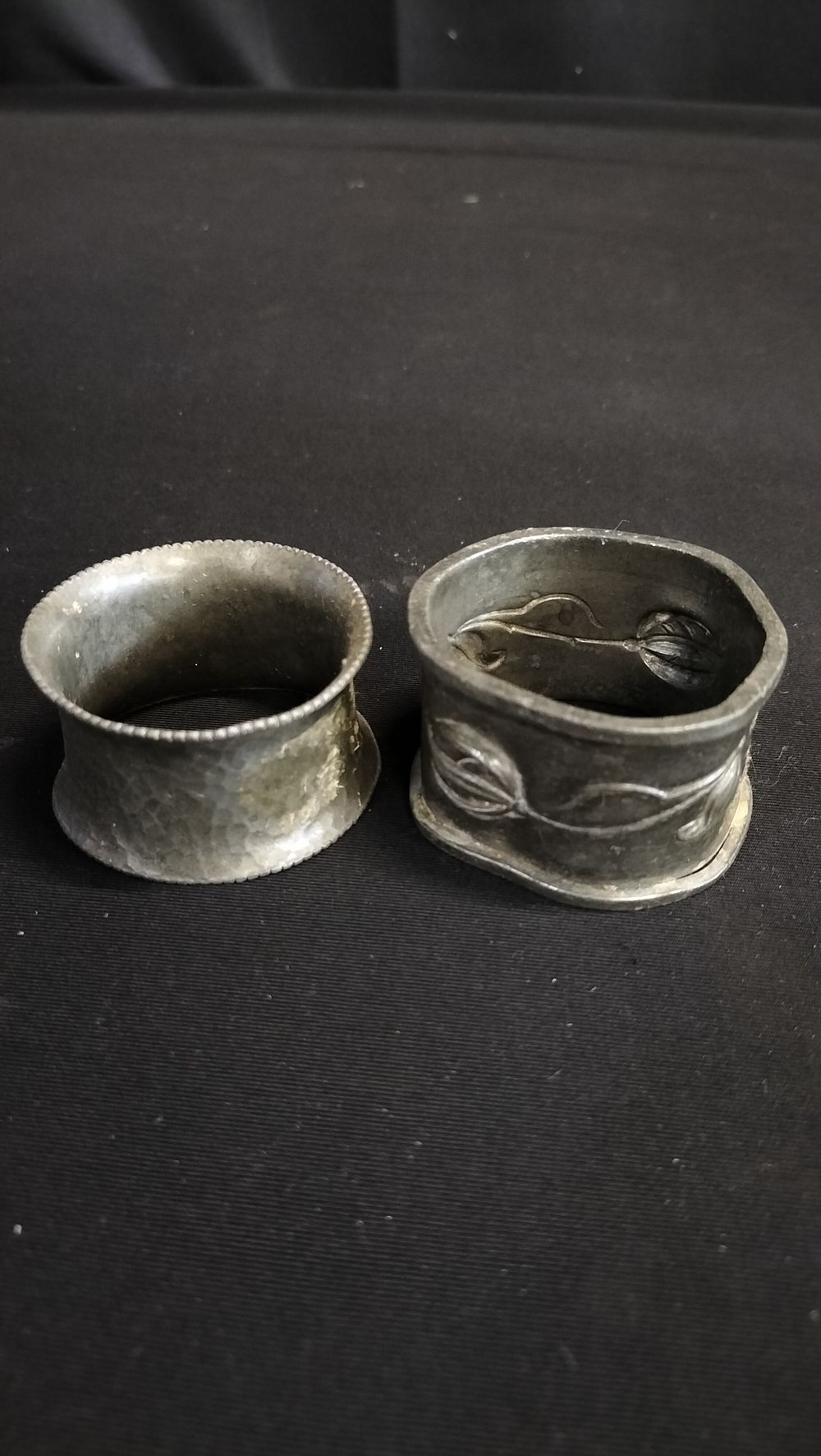 Lot 664: Two Pewter Napkin Rings