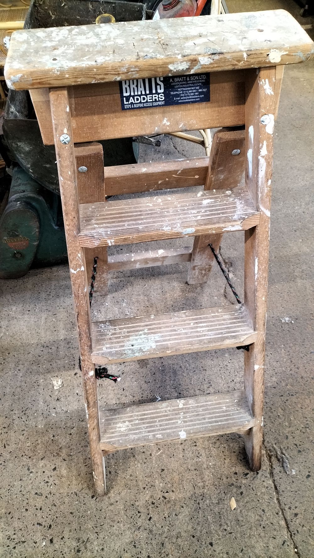 Lot 644: Bratts Wooden 3 Step Ladders 