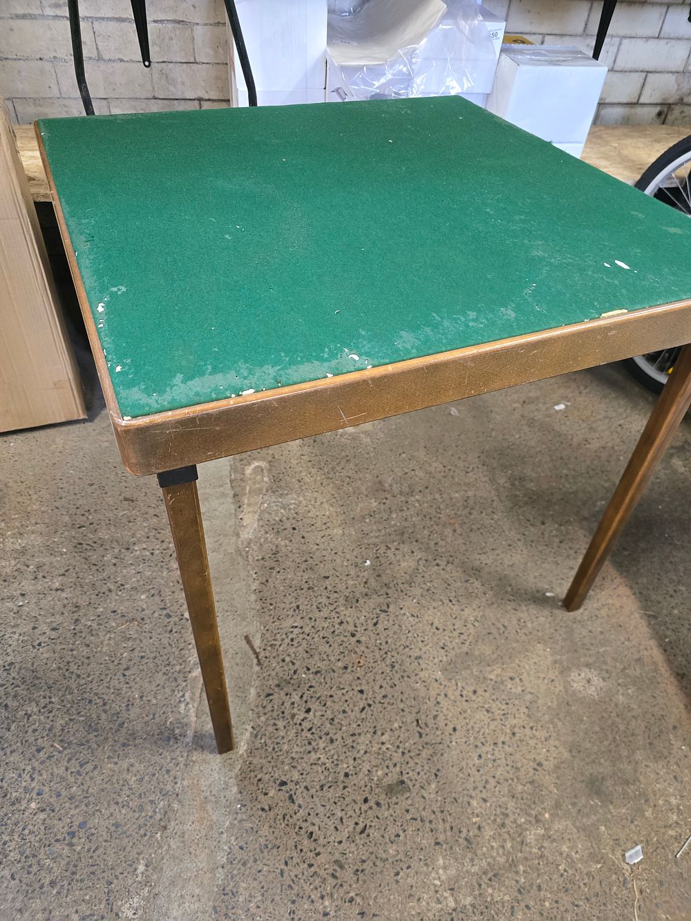 Lot 687: Vintage Wooden square olding gaming table