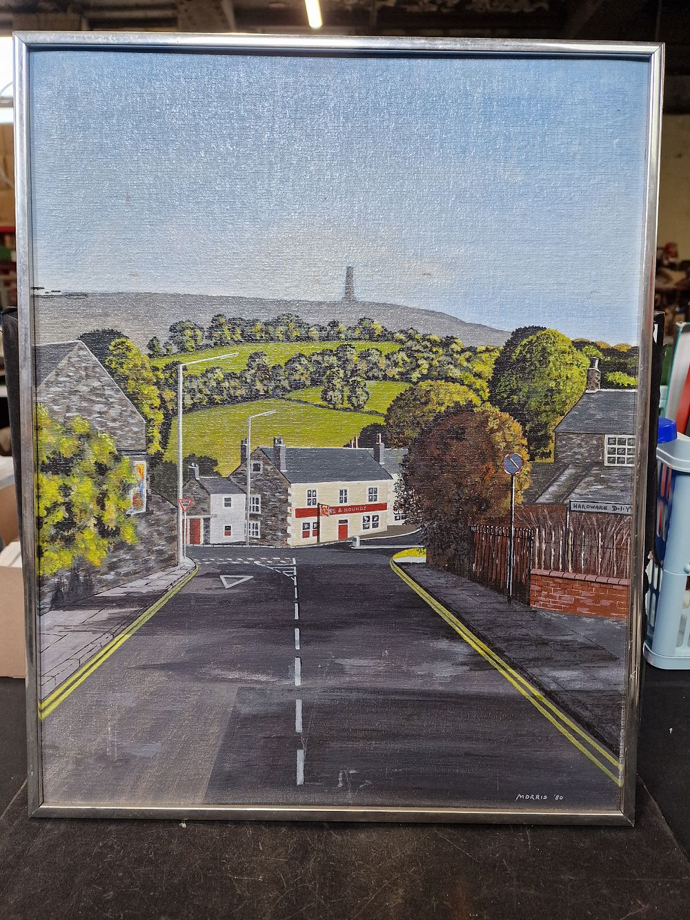 Lot 702: Original Acrylic Painting Titled Peel Tower by WJ...