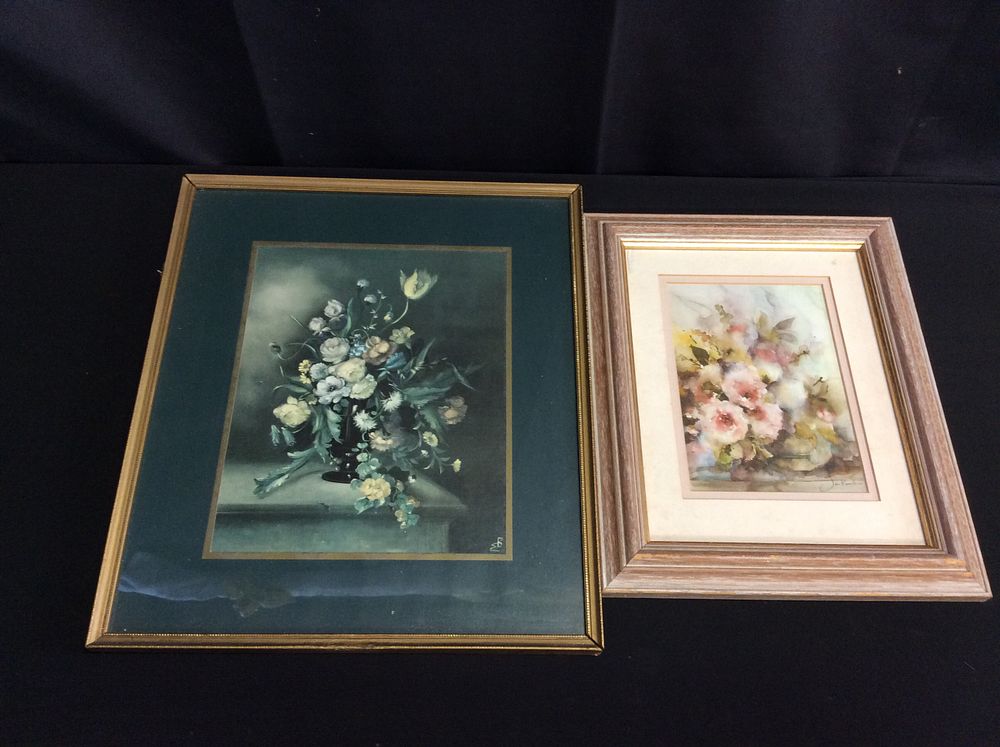 Lot 708: Two Framed Floral Prints