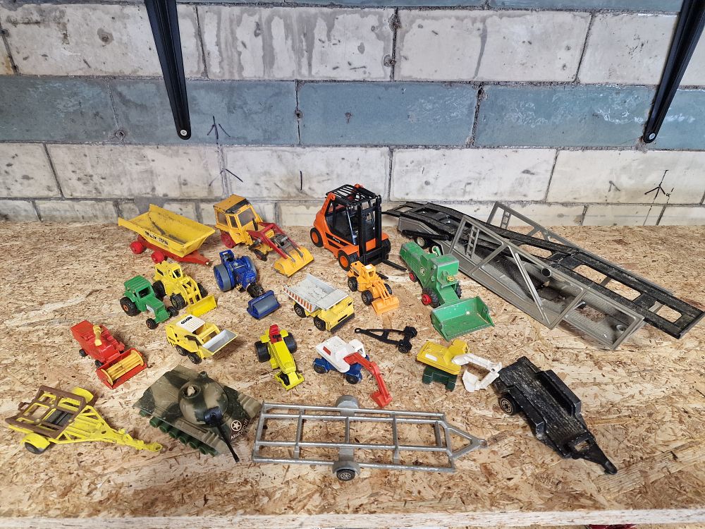 Lot 739: Selection of Toy Agricultural and Construction Vehicles Play Worn