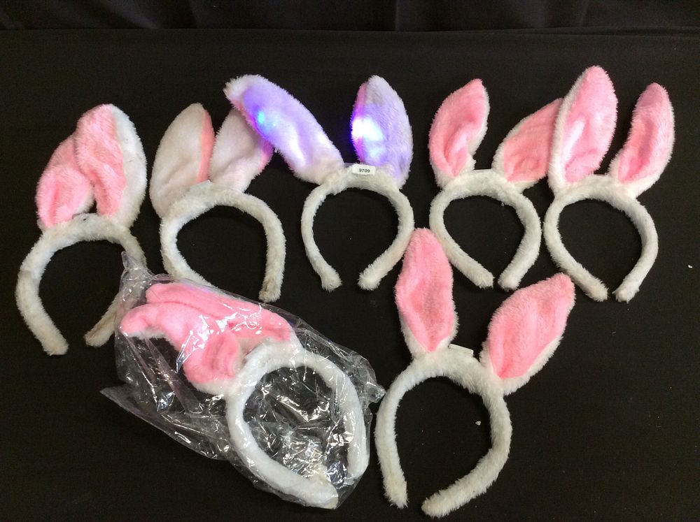Lot 775: 7Pairs of Light Up Bunny Ears Headbands