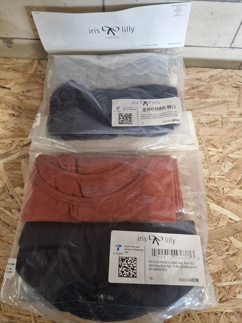 Lot 790: Two packs of 2 brand new iris lilly cotton vest tops