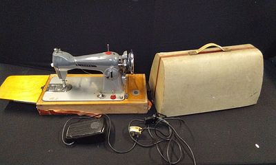 Vintage Jones Electric Sewing Machine. With Case. Tested for Power