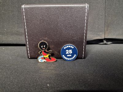 Surfing Golly Pin Badge