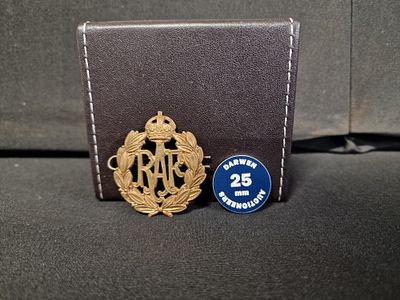 Vintage Brass RAF Cap Badge