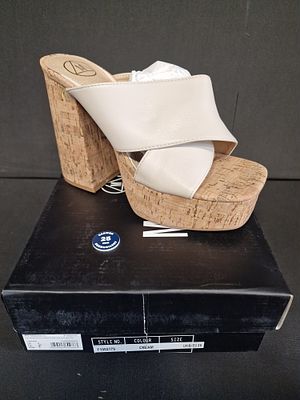 Missguided Extreme Platform Cork Heeled Mules. Brand New Cream Uk6