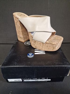 Missguided Extreme Platform Cork Heeled Mules. Brand New Cream Uk7
