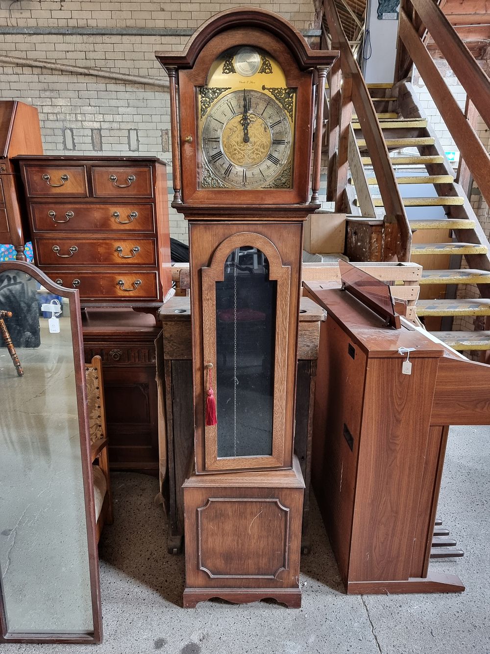Lot 233: Grand Father Clock. Charles E Short