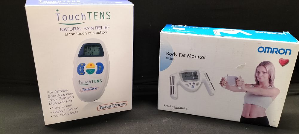 Lot 263: Omron Body Fat Monitor BF306 & TouchTens Natural Pain Relief