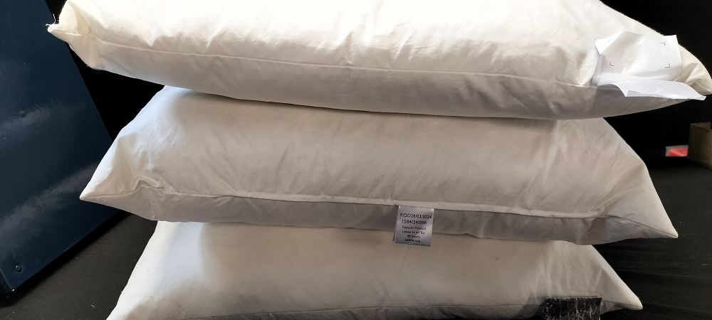 Lot 273: John Lewis Duck Feather Pad x three 50 x 50cm