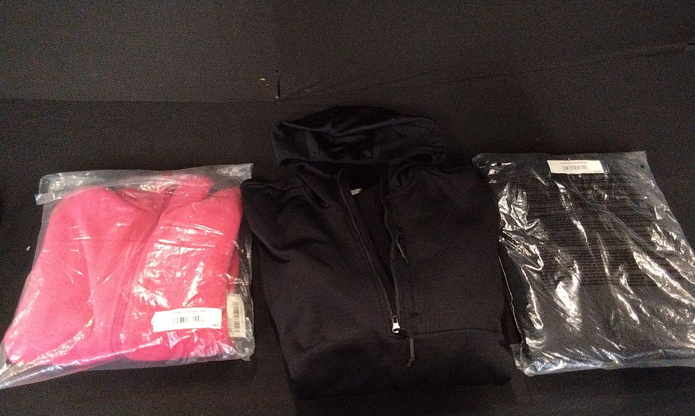 Lot 376: Three Amazon Essentials 2x Black Pull Over Hoodies